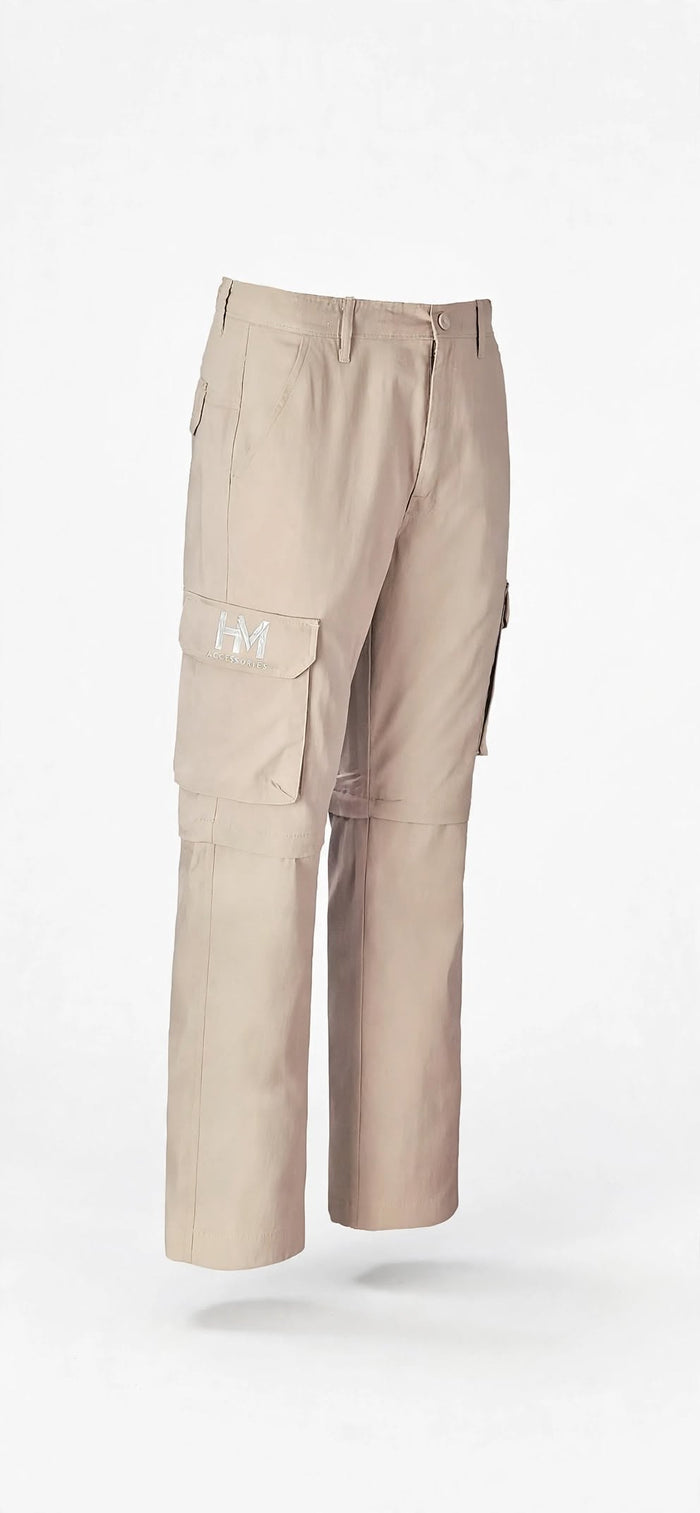 Hm Mens Cargo Zip Off Pants - Stone